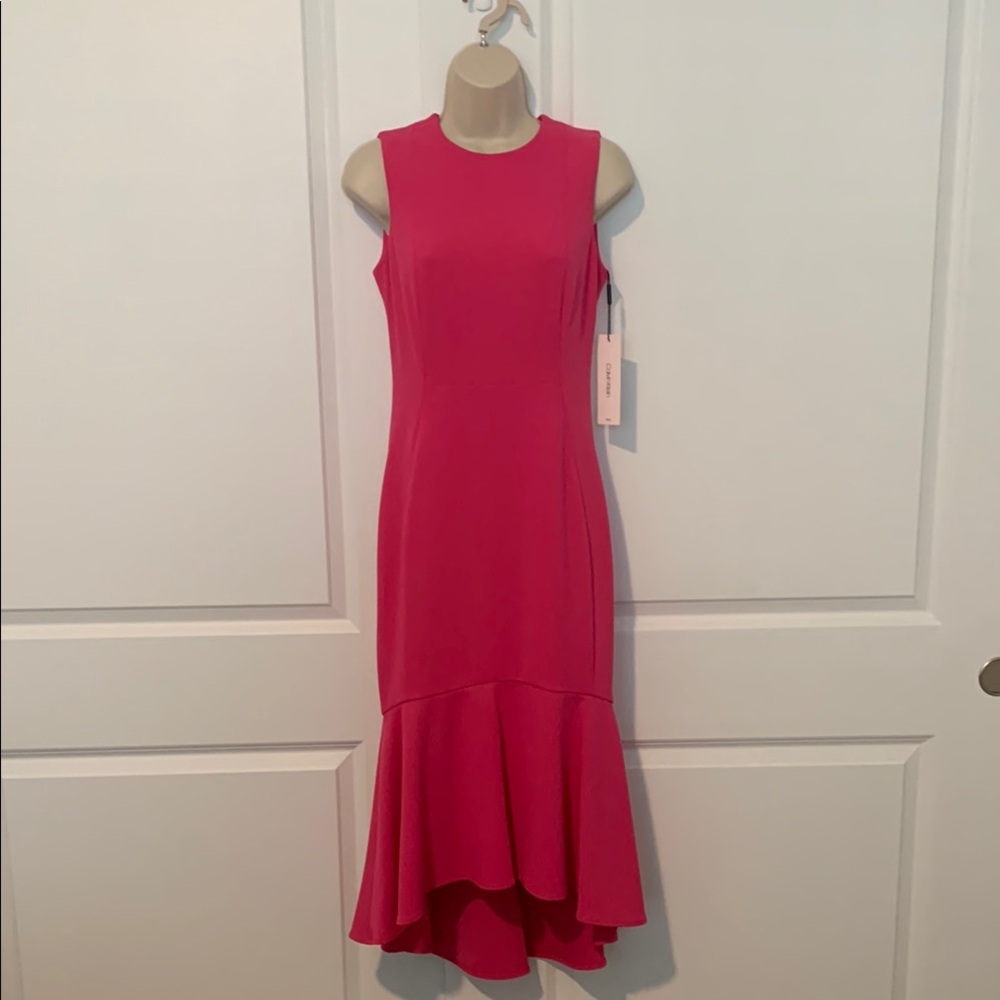 Calvin Klein Collection Pink High Low Dress